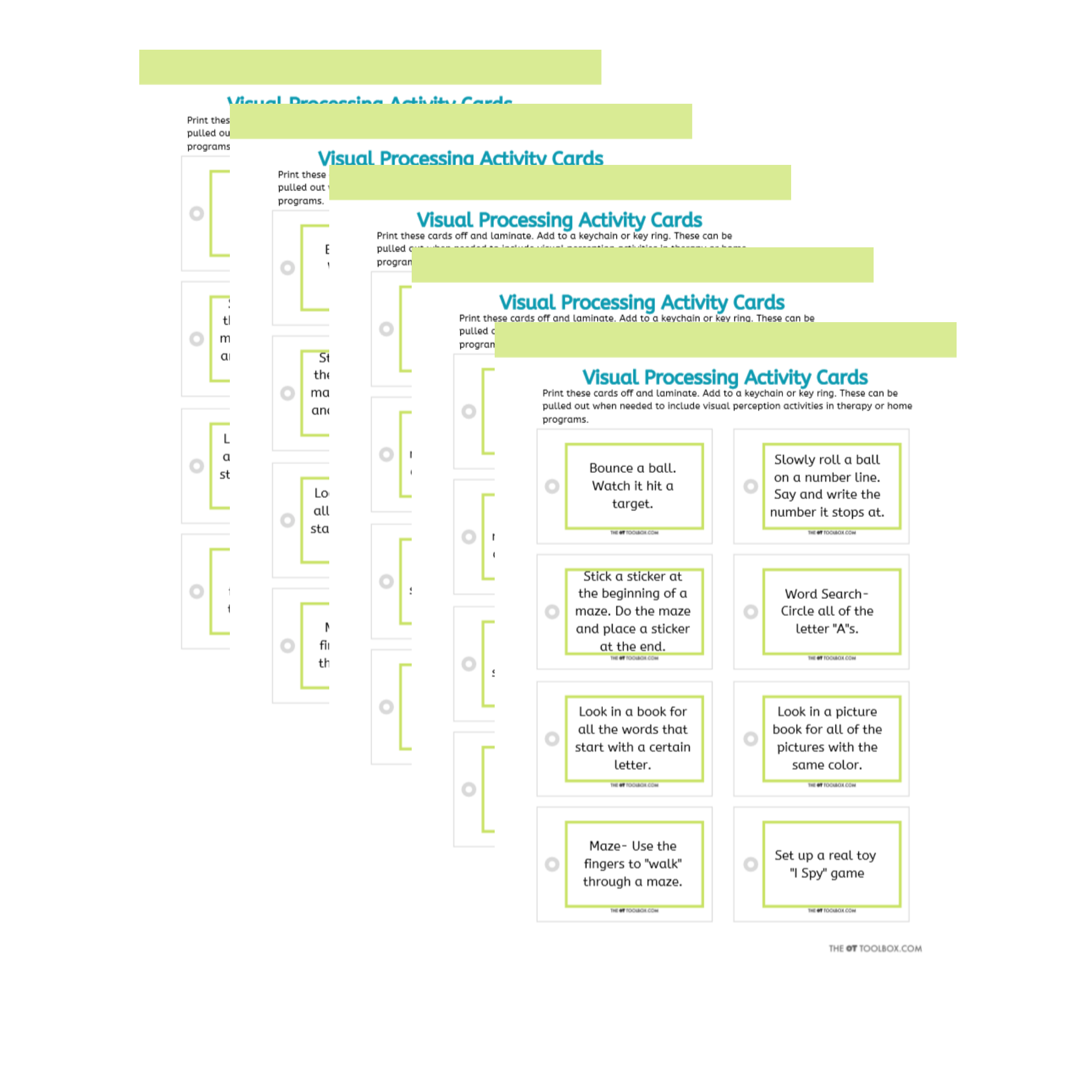 Visual processing activity cards